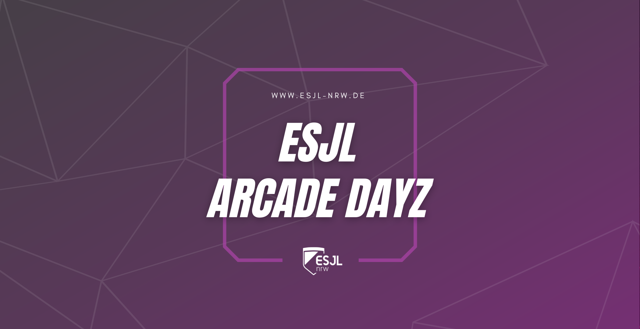 Zu sehen ist ein Banner der ESJL Arcade Dayz im lila Design des Projekts.